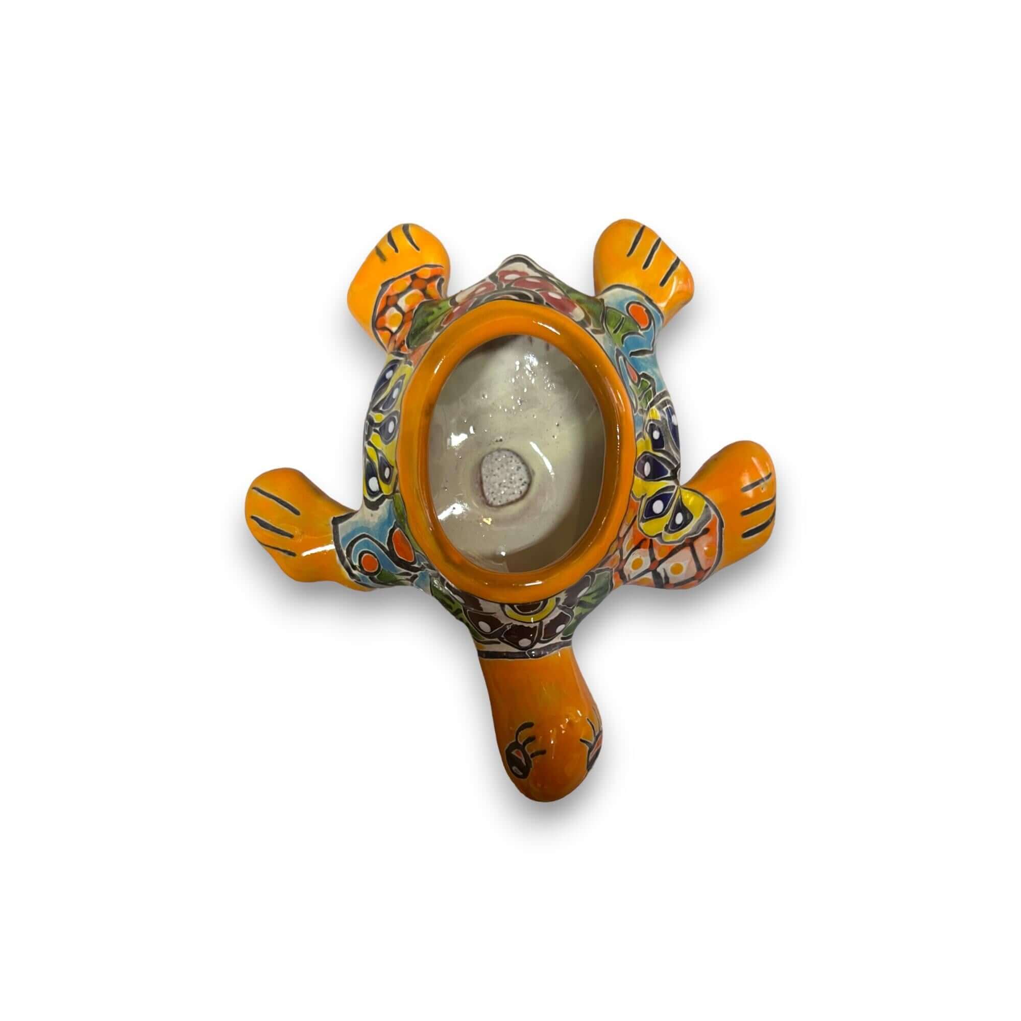 Mini Hand-Painted Talavera Sea Turtle | Vibrant Planter