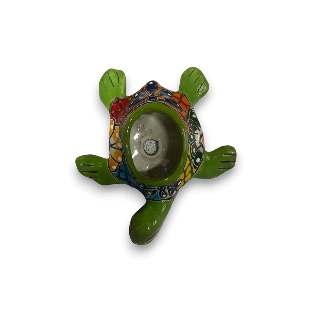Mini Hand-Painted Talavera Sea Turtle | Vibrant Planter