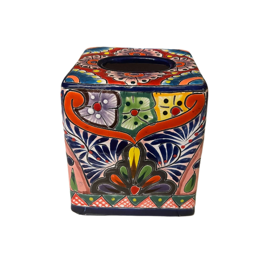 Talavera Tissue Box Cover | Colorful Hand-Painted Bathroom Decor