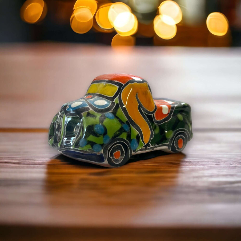 Hand-painted Talavera Truck Figurine | Mexican Artisanal Whimsy