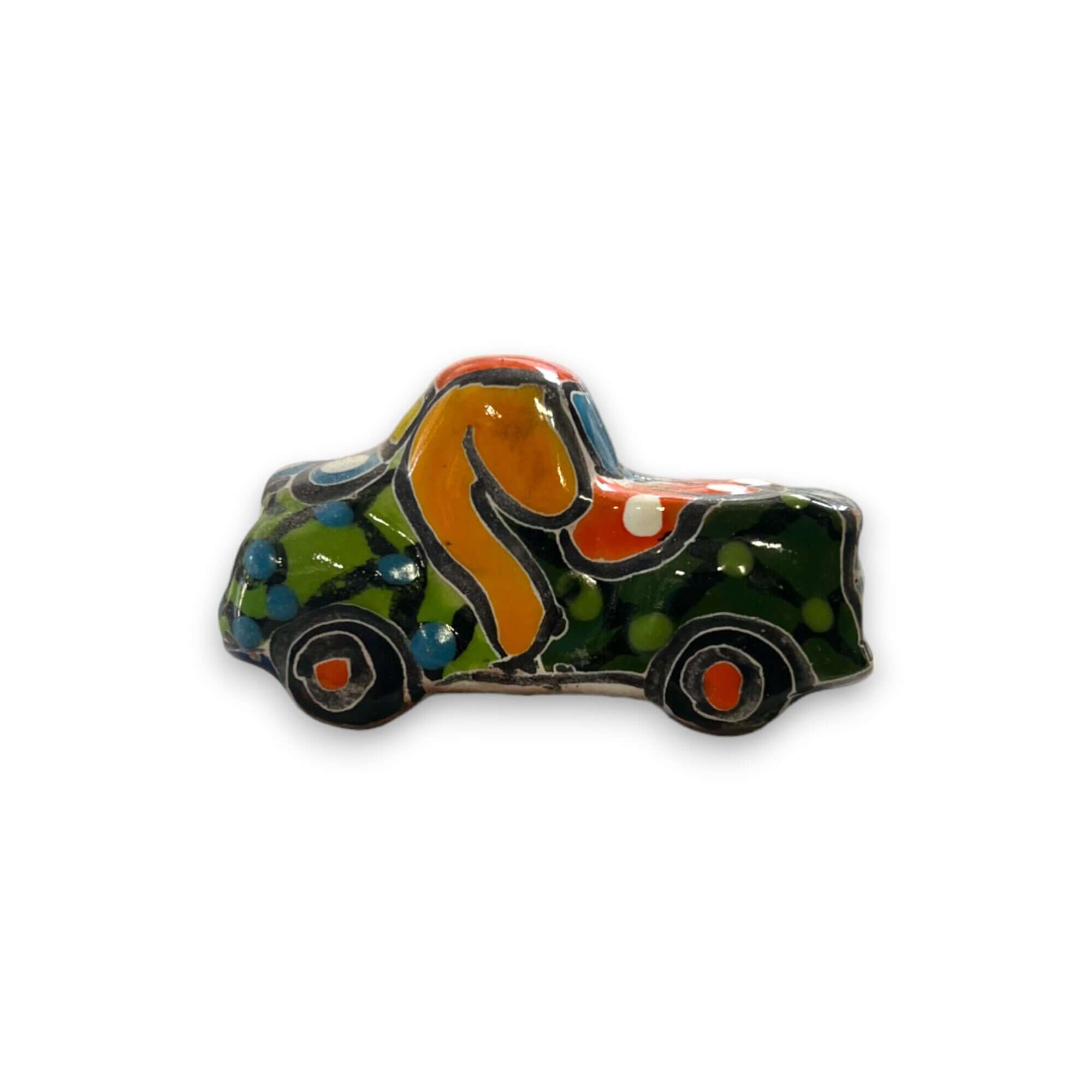 Hand-painted Talavera Truck Figurine | Mexican Artisanal Whimsy