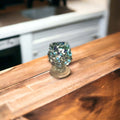 Mexican Artisan Shot Glass | Handmade Blue Green White Design