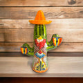 Talavera Cactus Statue | Colorful Handmade Mexican Art