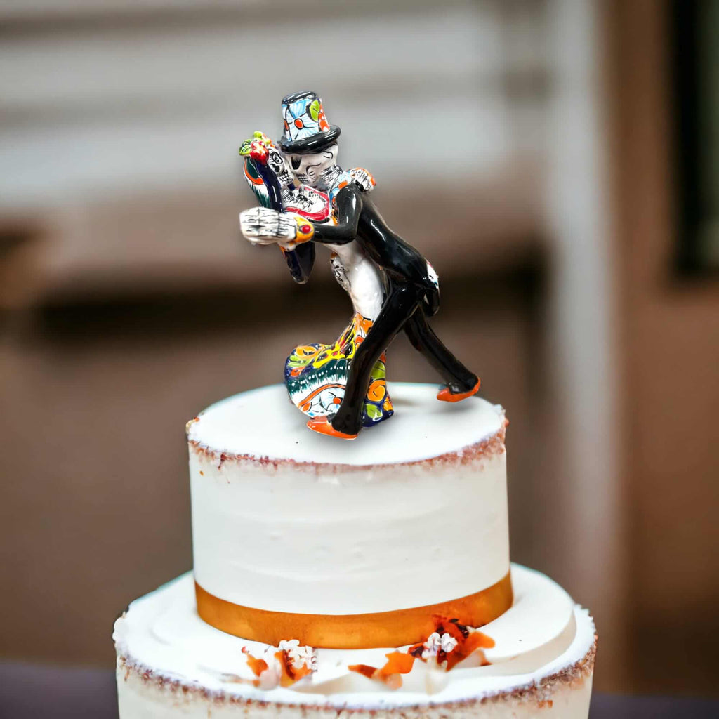 Handmade Talavera Cake Topper | Unique Hand-Painted Wedding Art