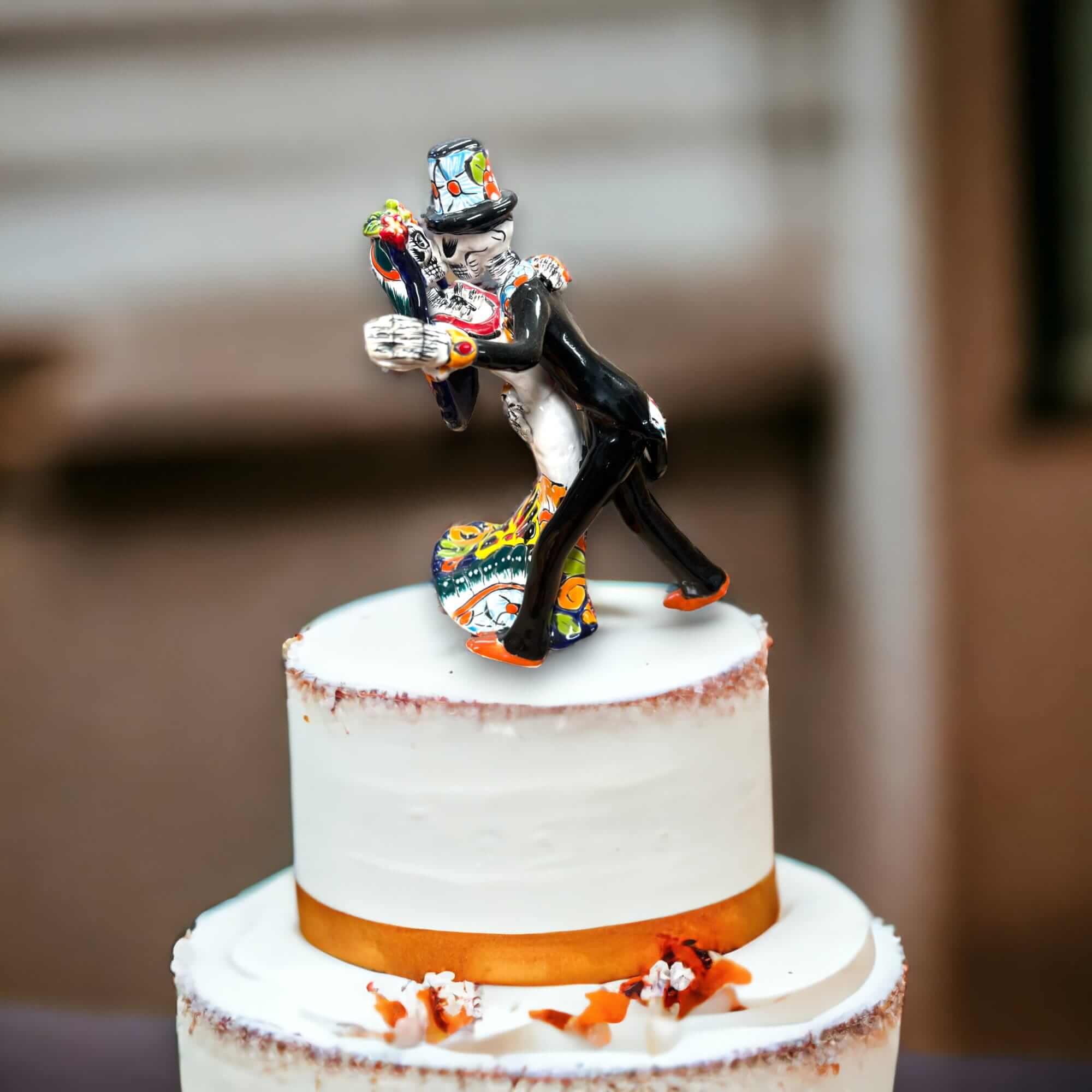 Handmade Talavera Cake Topper | Unique Hand-Painted Wedding Art