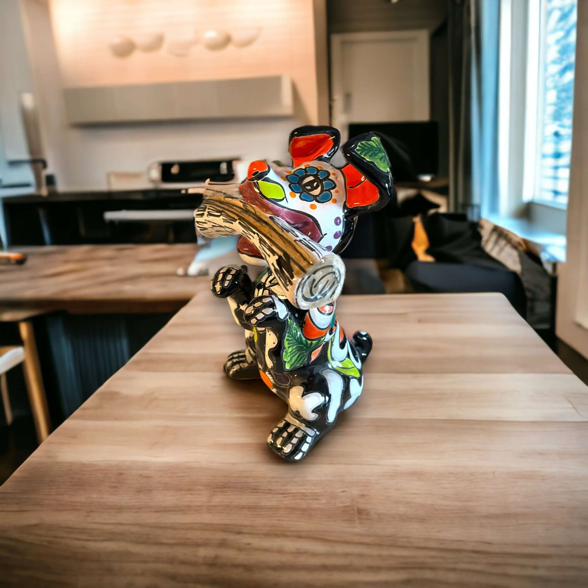 Talavera Day of the Dead Dog | Handmade Mexican Pottery Statue