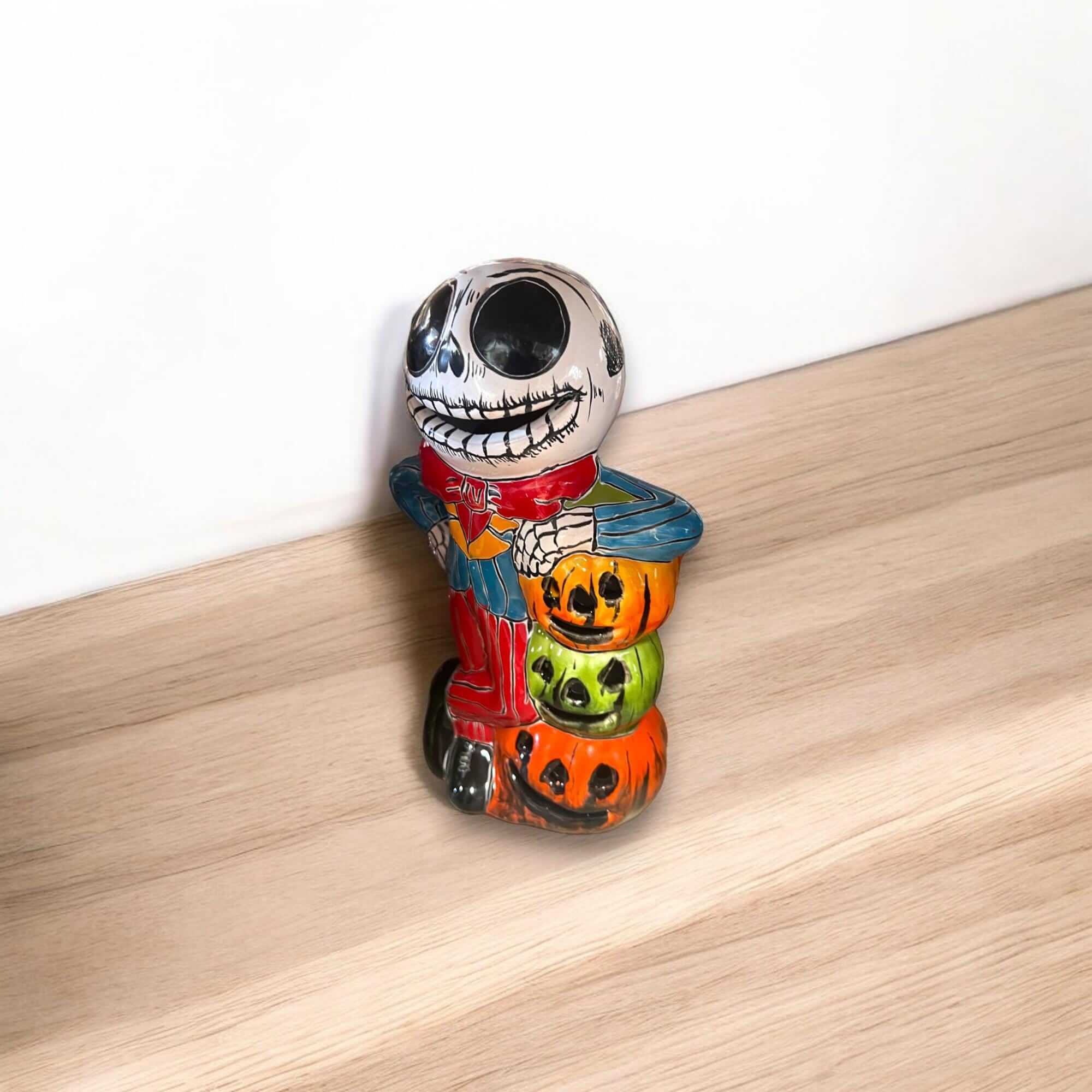 Handmade Talavera Skeleton Statue | Day of the Dead Calavera Decor