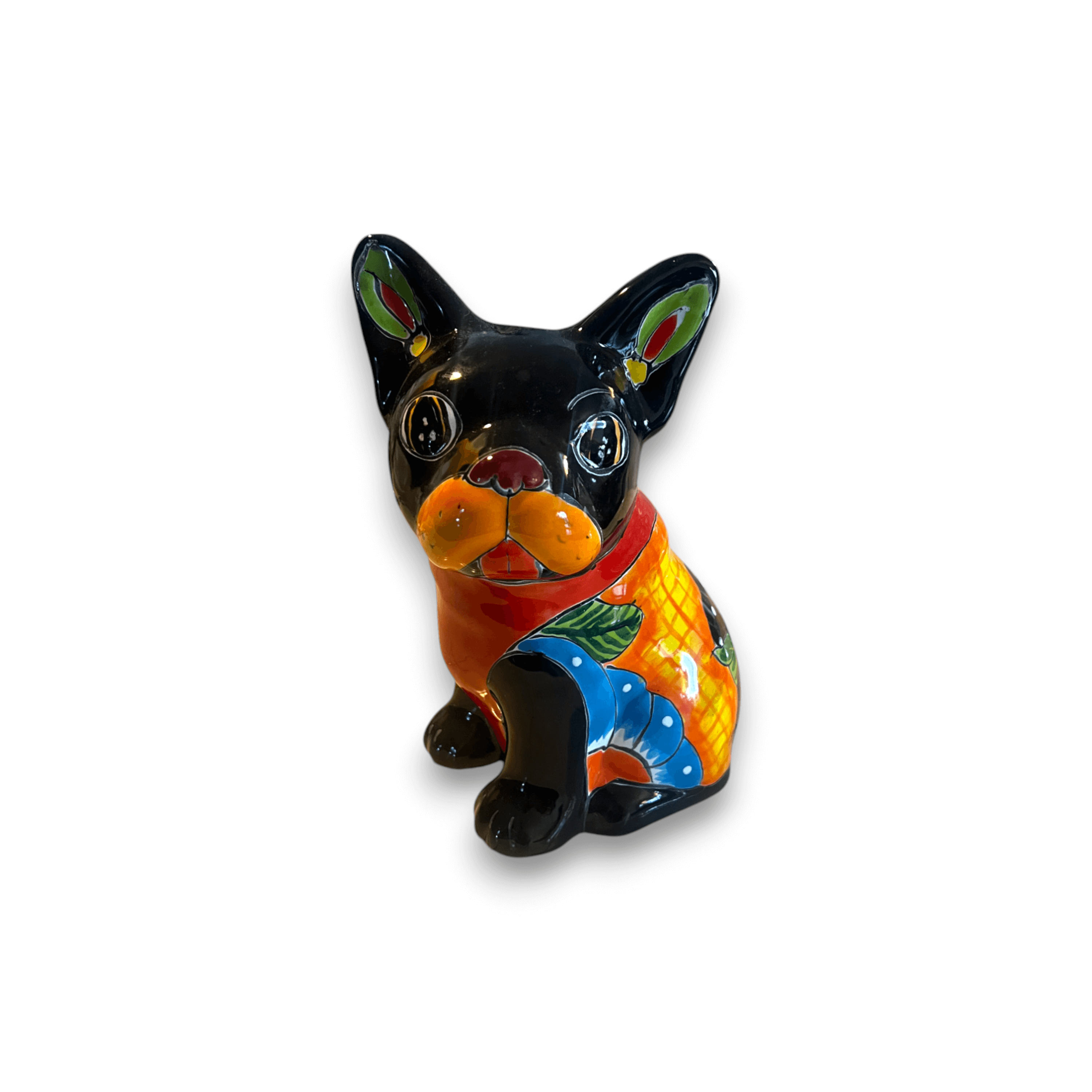 Medium Talavera French Bulldog Statue | Unique Dog Sculpture