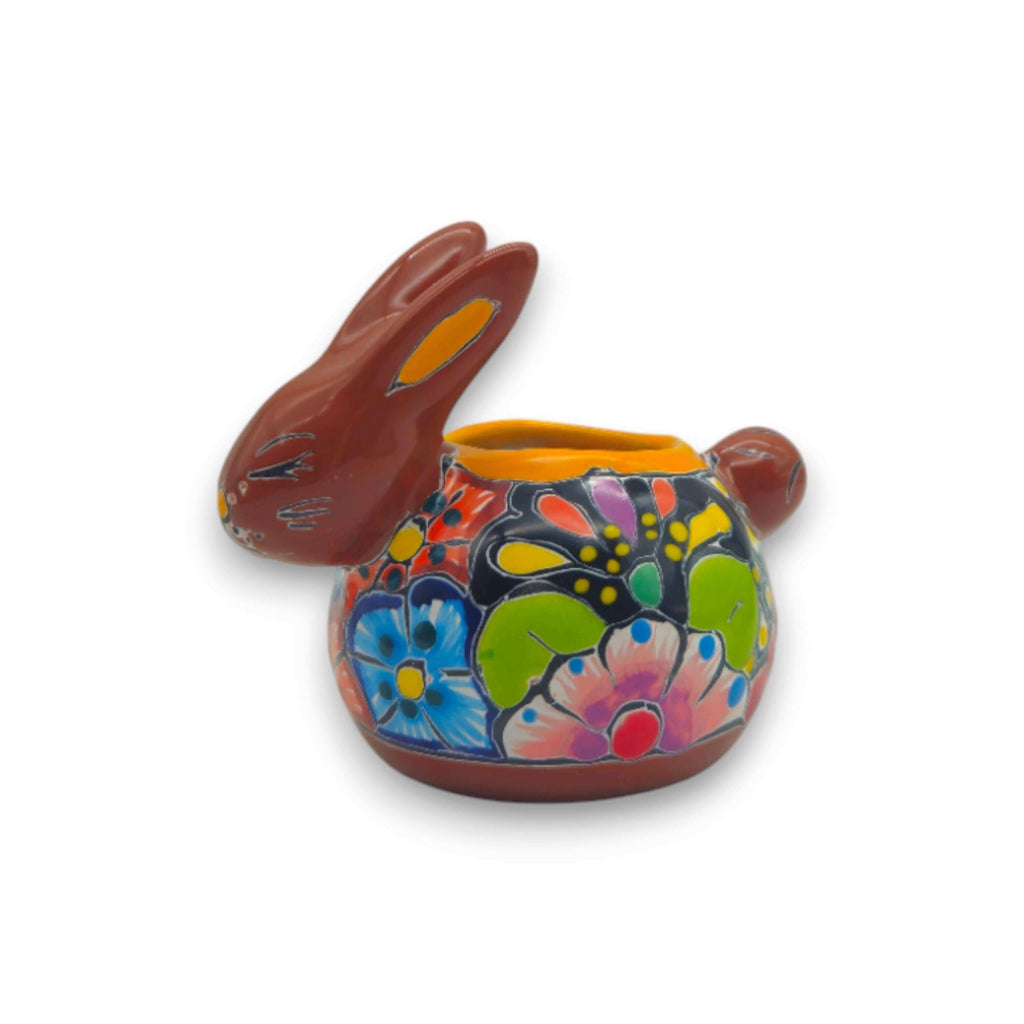 Talavera Rabbit Planter | Handmade Mexican Bunny Pot