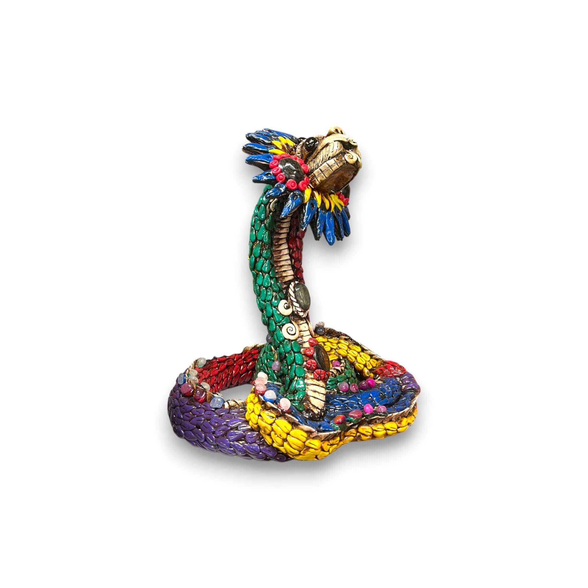Handmade Aztec Snake Statue | Artisan Crafted Cultural Decor
