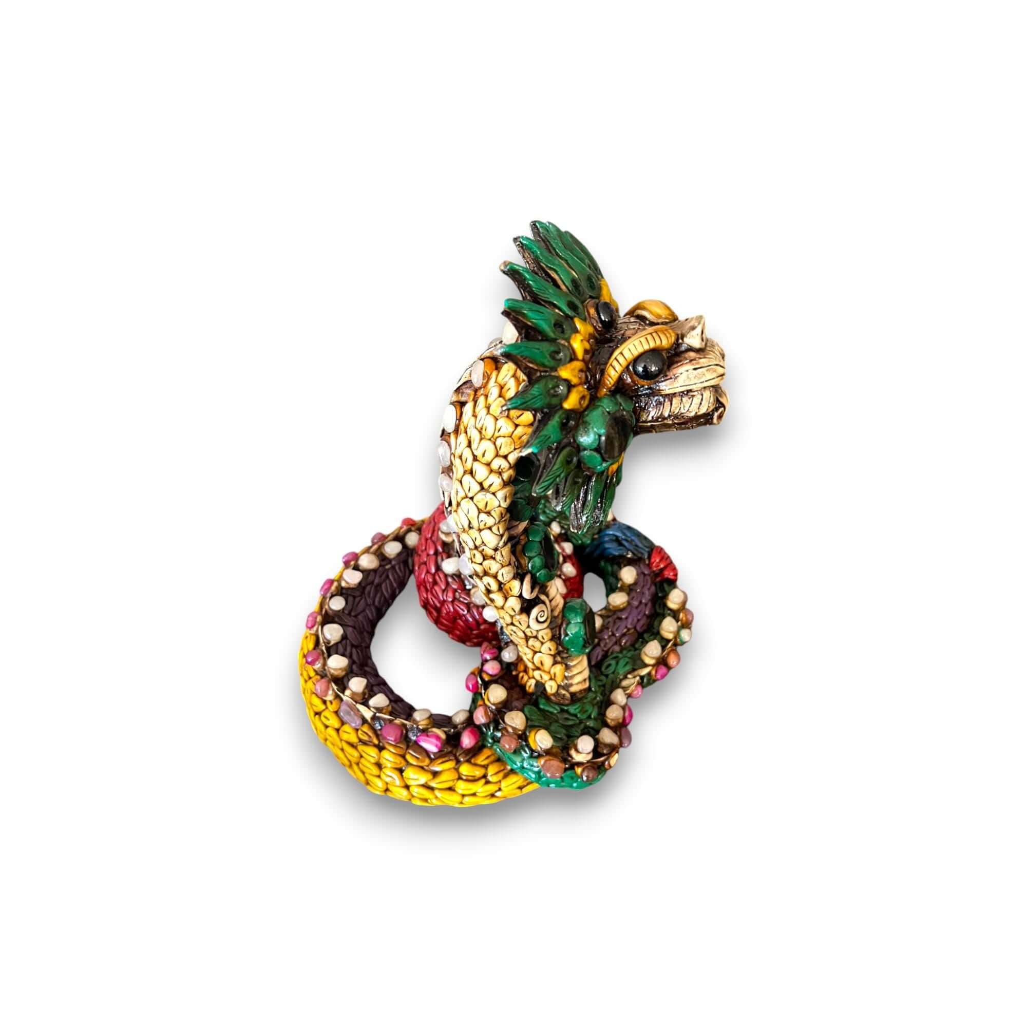 Handmade Aztec Snake Statue | Artisan Crafted Cultural Decor