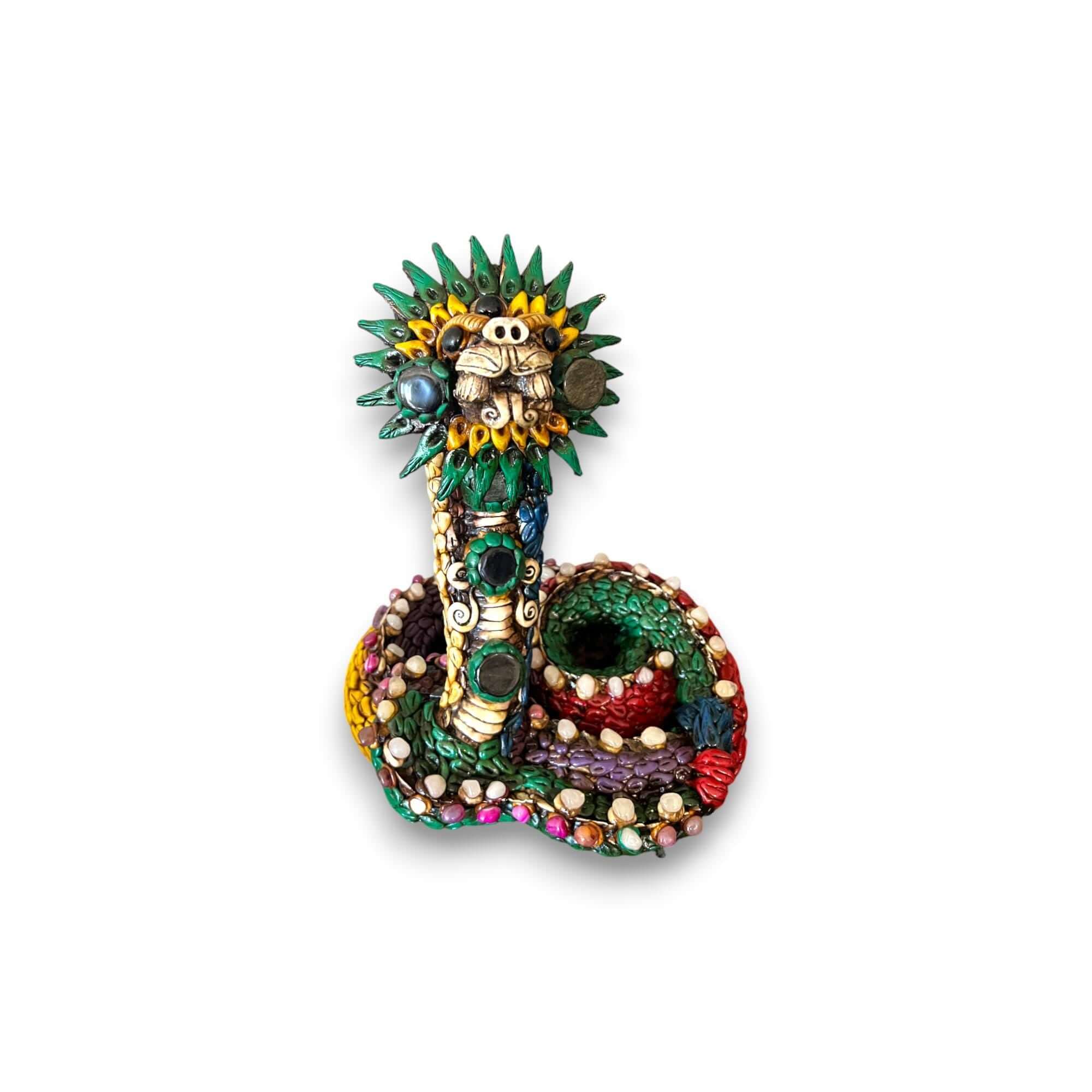 Handmade Aztec Snake Statue | Artisan Crafted Cultural Decor