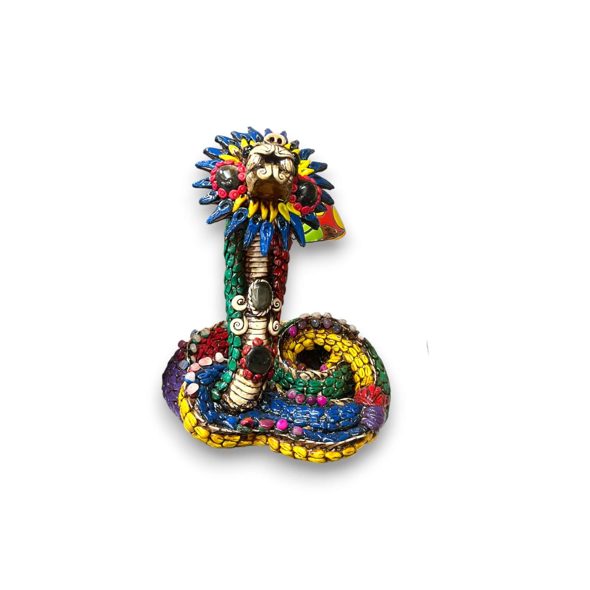Handmade Aztec Snake Statue | Artisan Crafted Cultural Decor