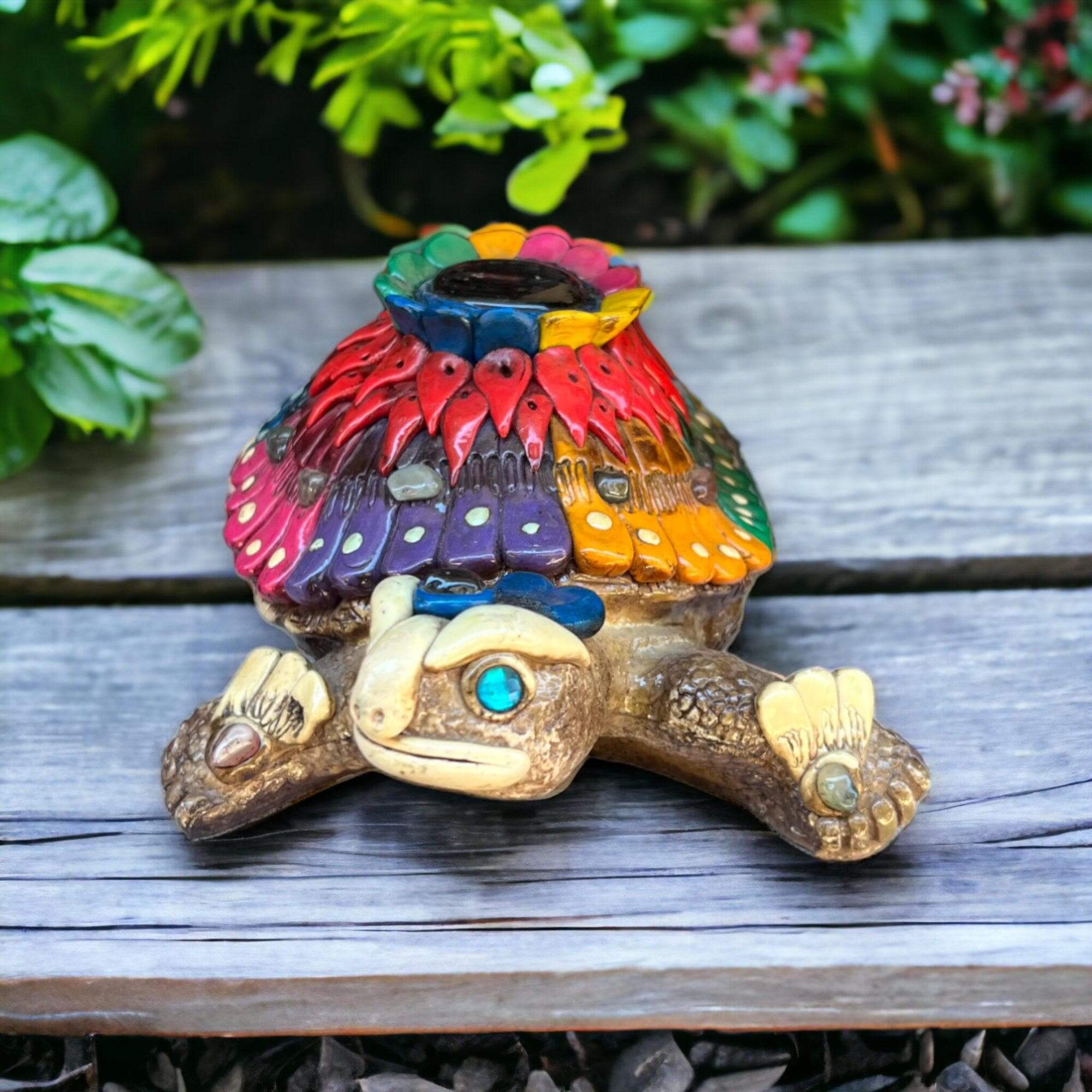 Artisan Crafted Aztec Turtle Statue | Handmade Cultural Decor Accent