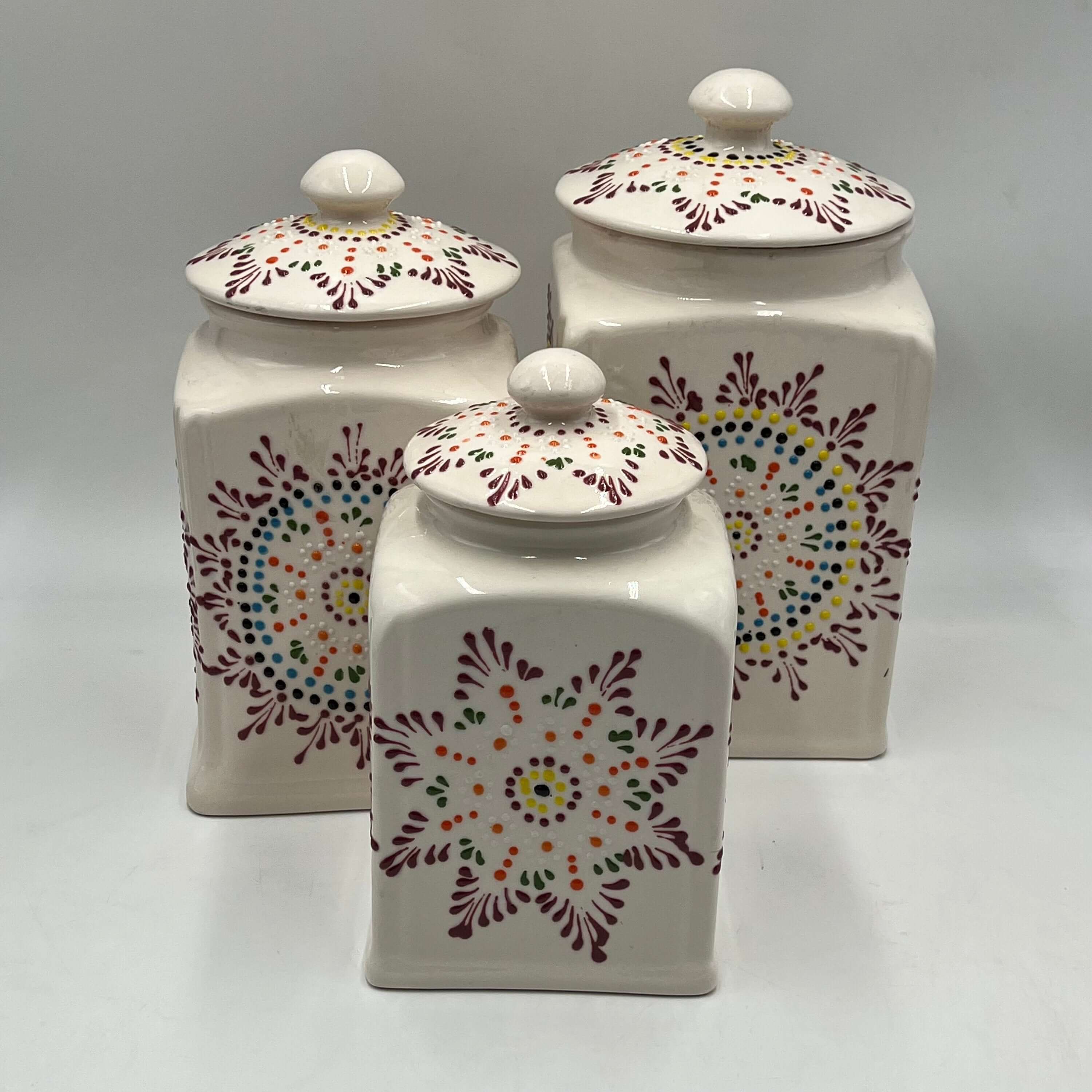 Mexican Handmade Talavera Canister Set | Puebla Mexican Pottery