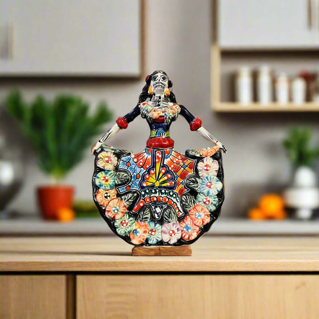 Handmade Talavera Catrina Figurine | Day of the Dead Ceramic Art
