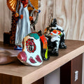 Handmade Talavera Day of the Dead Bloodhound Statue | Mexican Folk Art