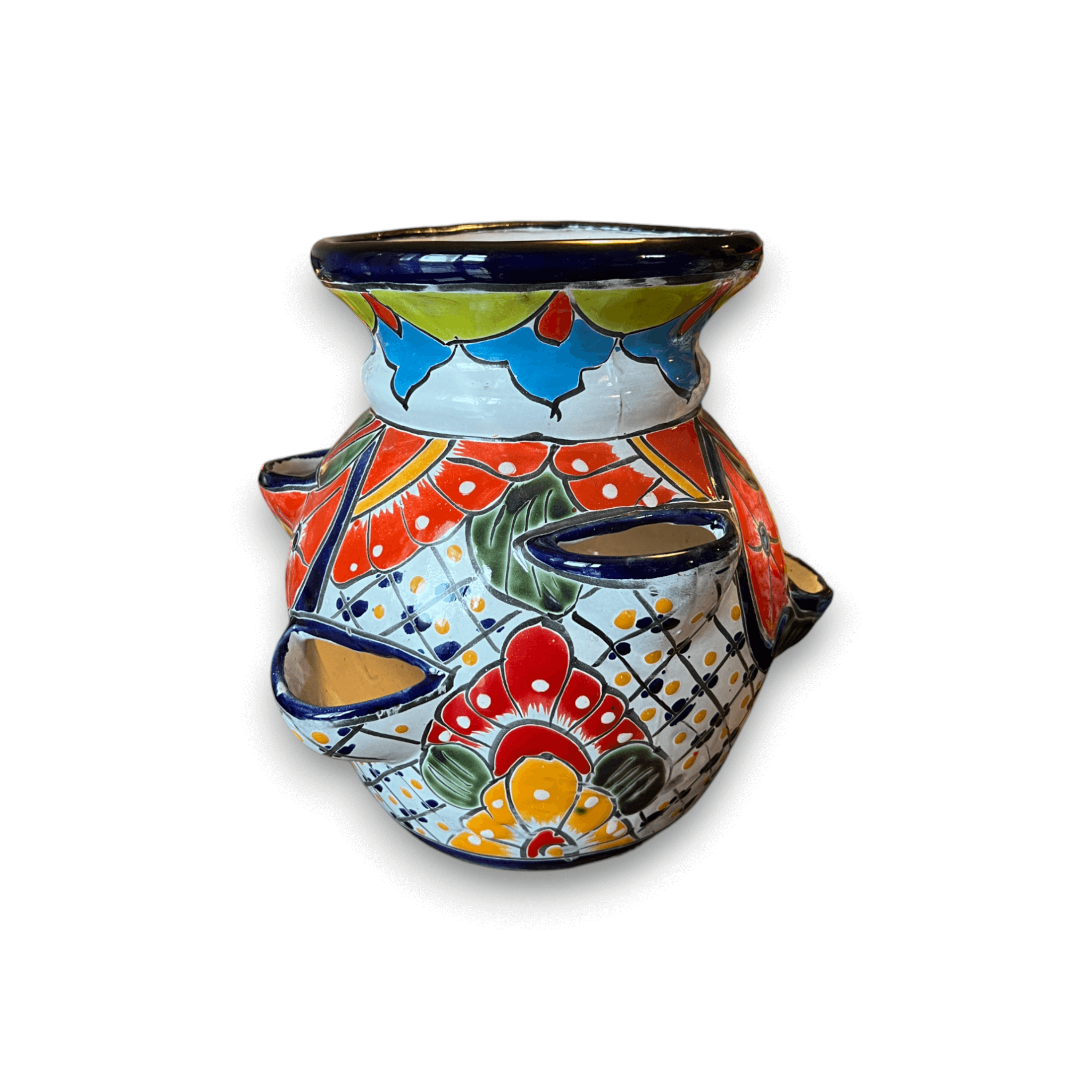 Handmade Talavera Strawberry Planter | Colorful Mexican Pottery