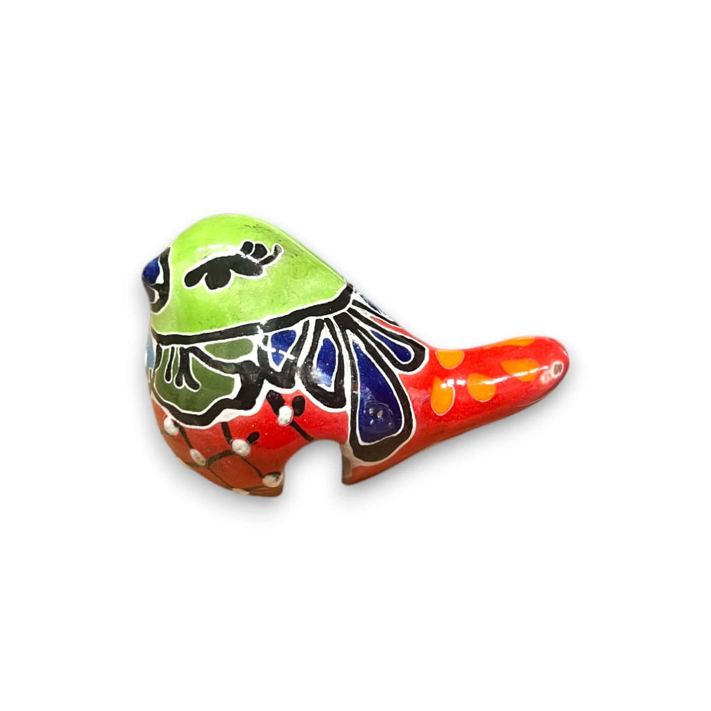 Talavera Pot Perching Bird | Hand-Painted Mexican Accent