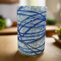 Mexican Hand-Blown Drinking Glasses | White and Blue Artisan Glassware