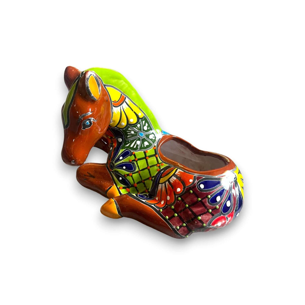 Small Talavera Horse Statue Planter