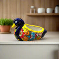Colorful Talavera Duck Planter | Mexican Succulent Pottery Art