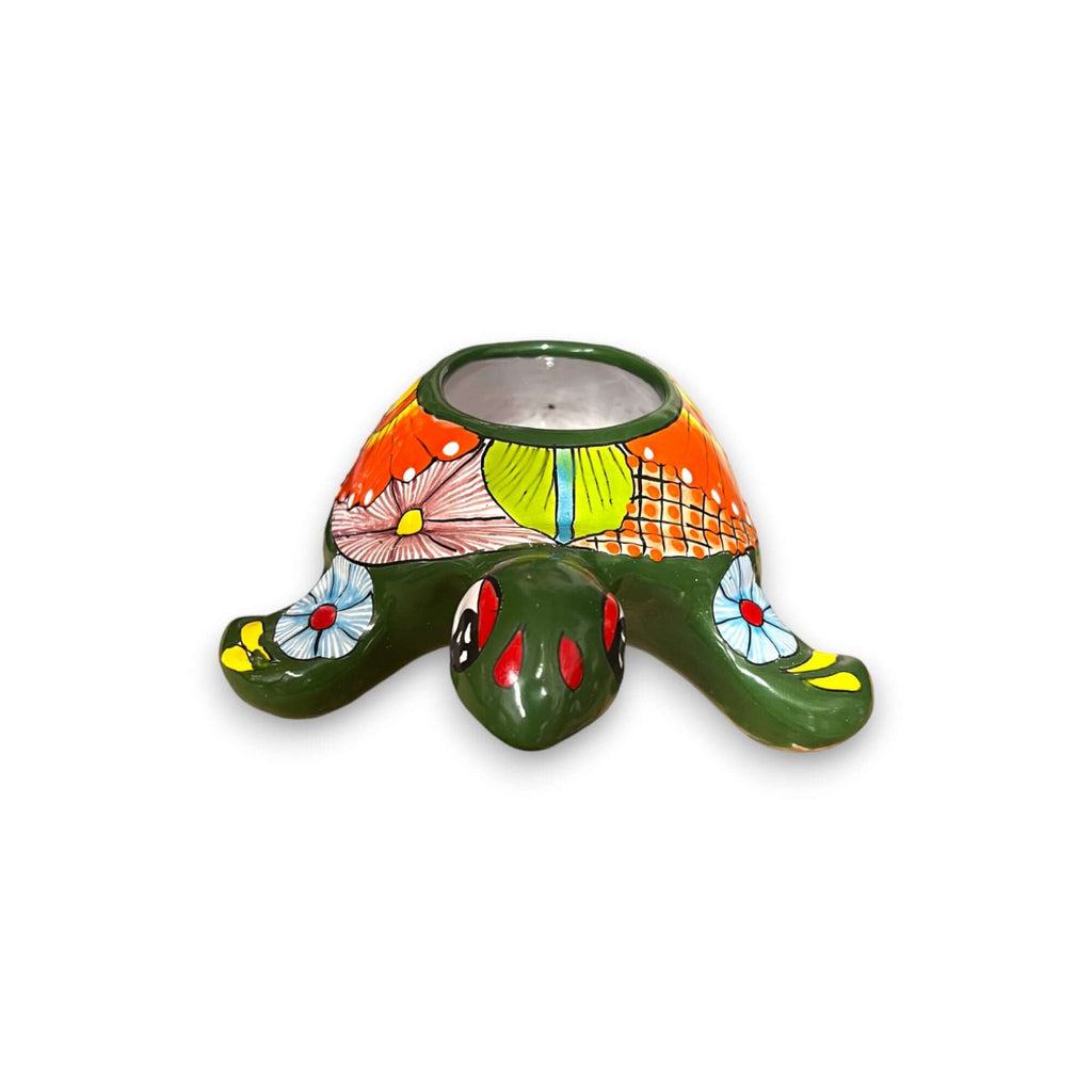 Small Talavera Sea Turtle Planter | Mexican Turtle Pottery
