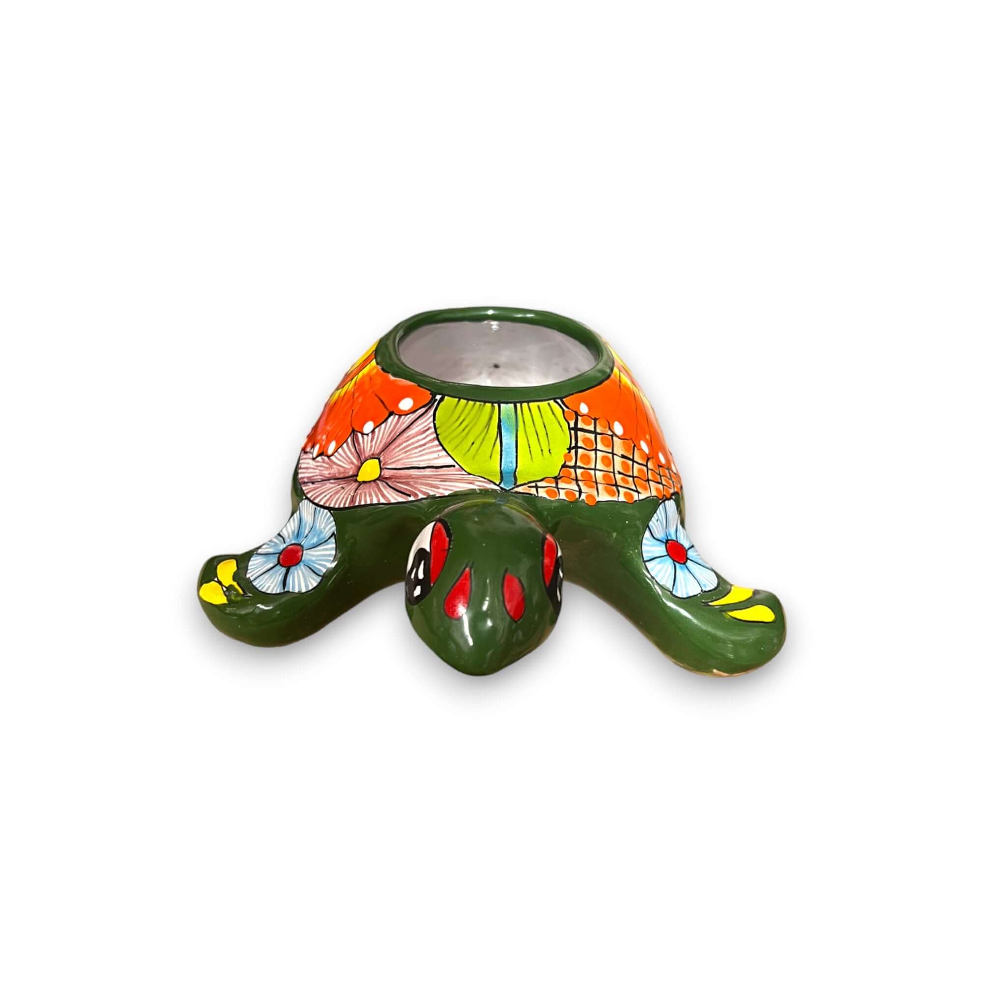 Small Talavera Sea Turtle Planter | Mexican Turtle Pottery