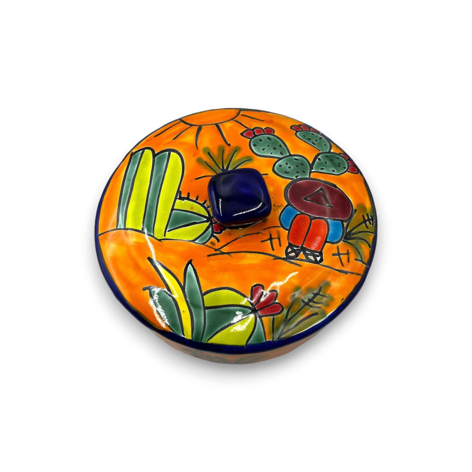 Handmade Talavera Tortilla Warmer | Mexican Sleeping Man Panchito