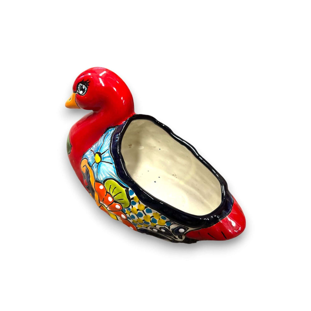 Colorful Talavera Duck Planter | Mexican Succulent Pottery Art