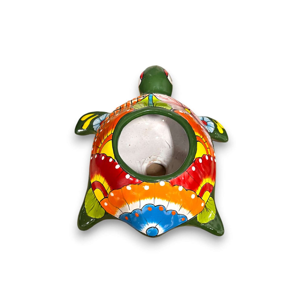 Small Talavera Sea Turtle Planter | Mexican Turtle Pottery