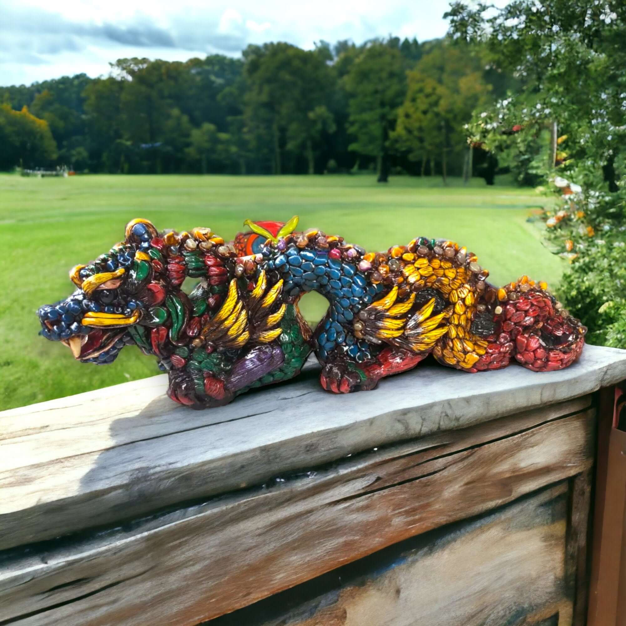 Handmade Aztec Dragon Statue | Cultural Art
