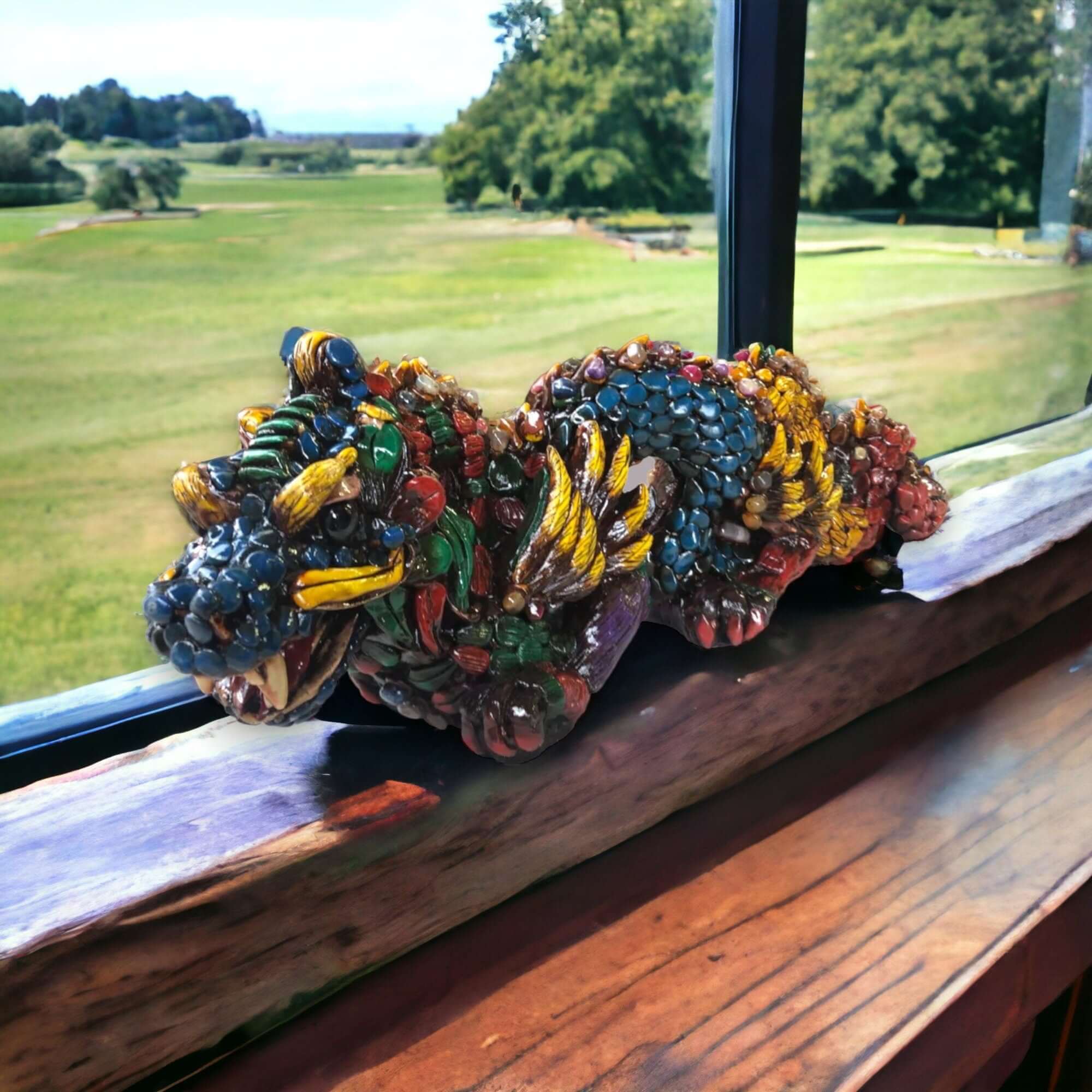 Handmade Aztec Dragon Statue | Cultural Art
