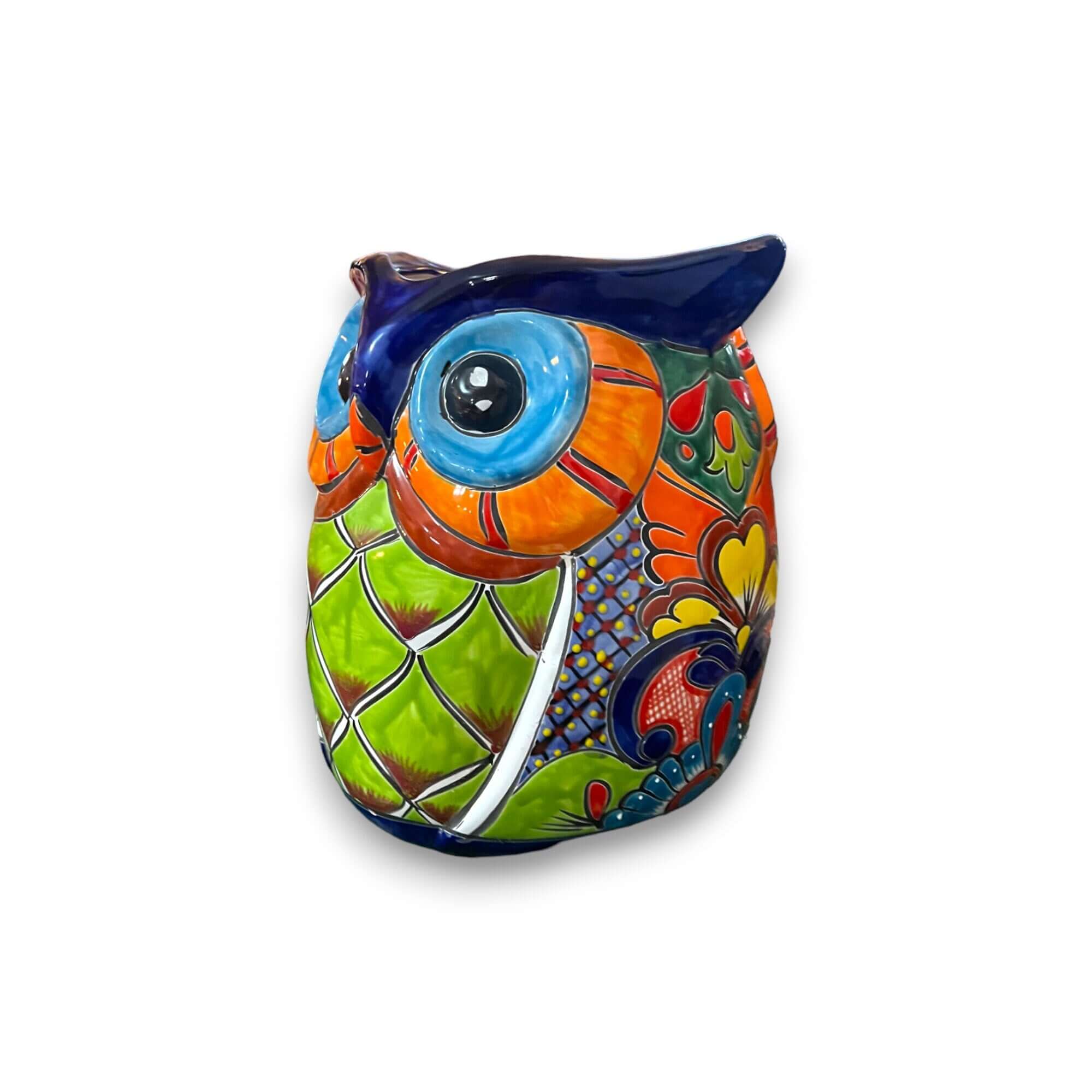 Extra Large Talavera Owl Planter | Hand-Painted Mexican Decor
