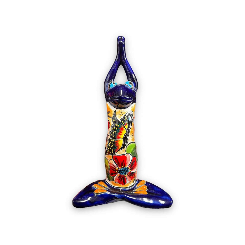 Large Talavera Frog Statue | Mexican Art Decor
