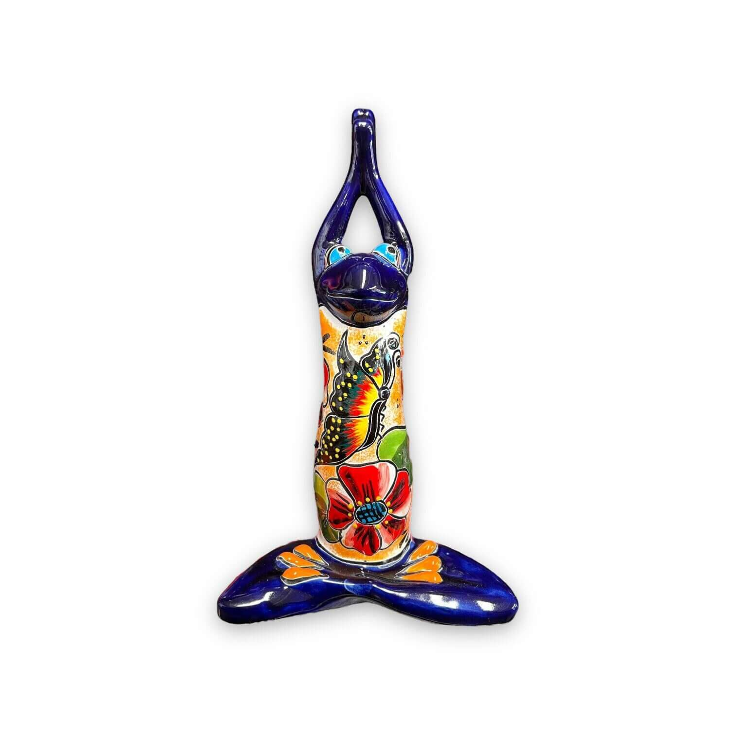 Large Talavera Frog Statue | Mexican Art Decor