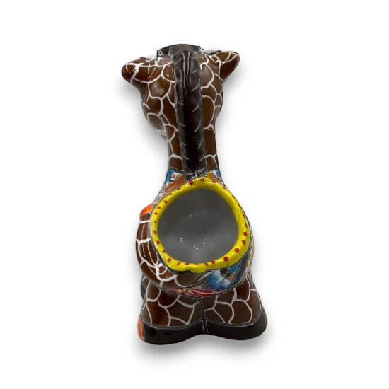 Small Talavera Giraffe Planter | Hand-Painted Succulent Statue