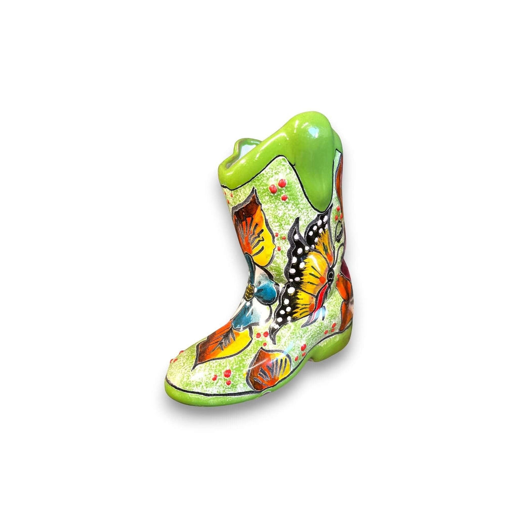 Small Hand-Painted Talavera Mexican Boot Flower Pot | Talavera Planter