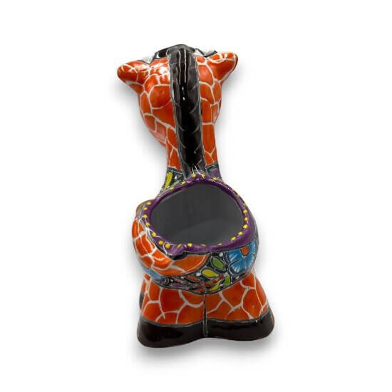 Small Talavera Giraffe Planter | Hand-Painted Succulent Statue