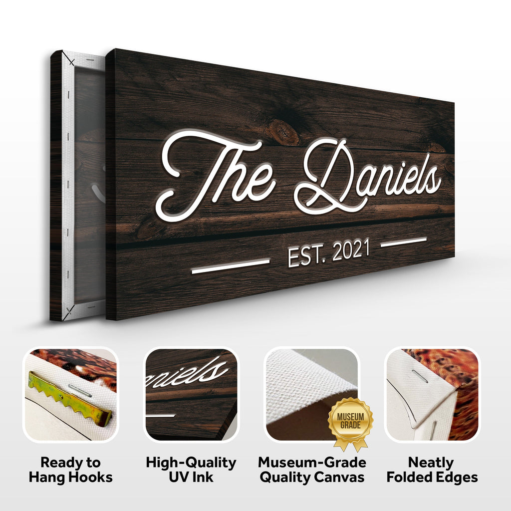 Wooden Family Name Sign