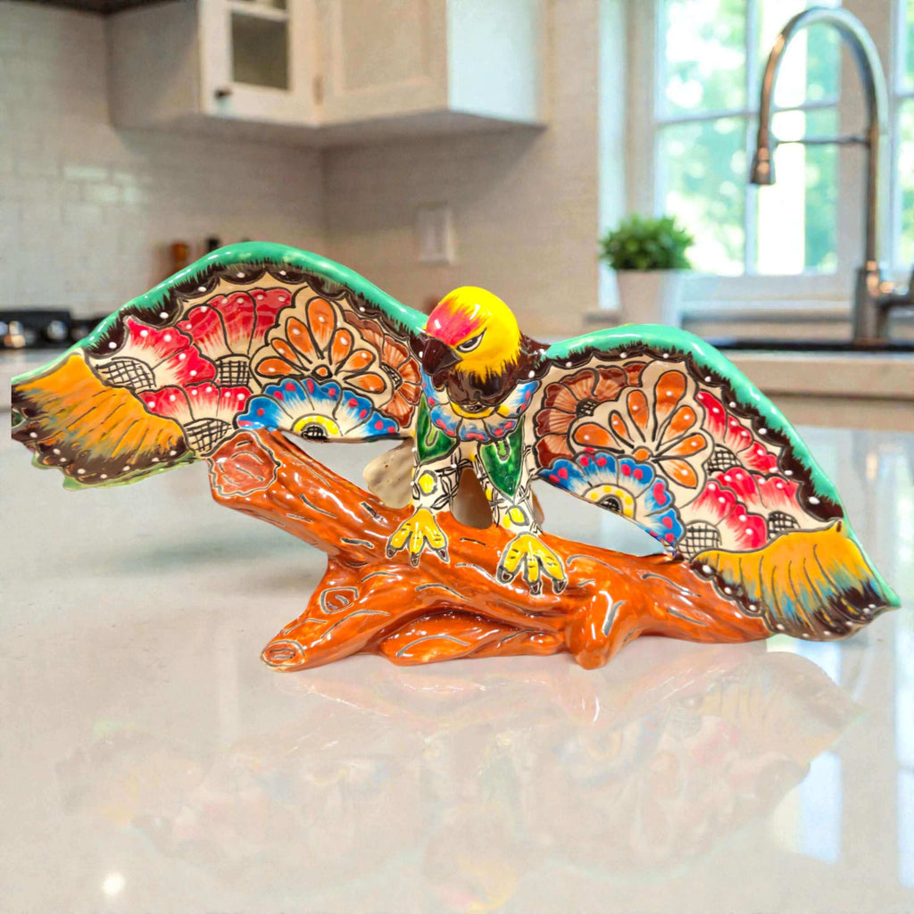 Majestic Talavera Eagle Figurine | Handmade Mexican Art