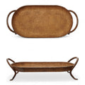 Rustic Metal Footed Tray with Handles