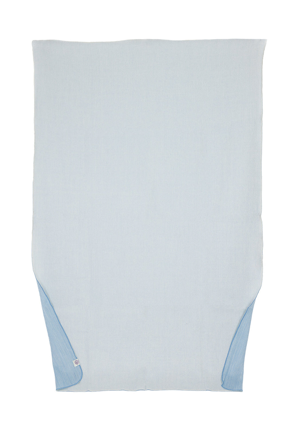 Reversible Alpaca Throw Blanket Handwoven From Ecuador - Powder Blue & White - Kani Collection