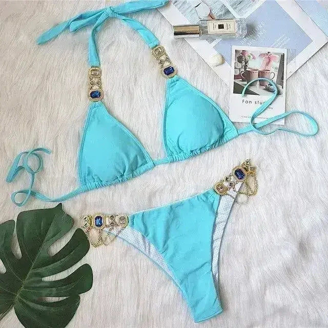 PAYASEN Rhinestone Bikini - Crystal Diamond Swimsuit for Women