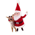 Santa & Rudolph Wool Felt Ornament
