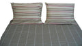 DaDa Bedding Solid Soft Multi Striped Fitted Sheet & Pillow Cases Set (FTS8293)