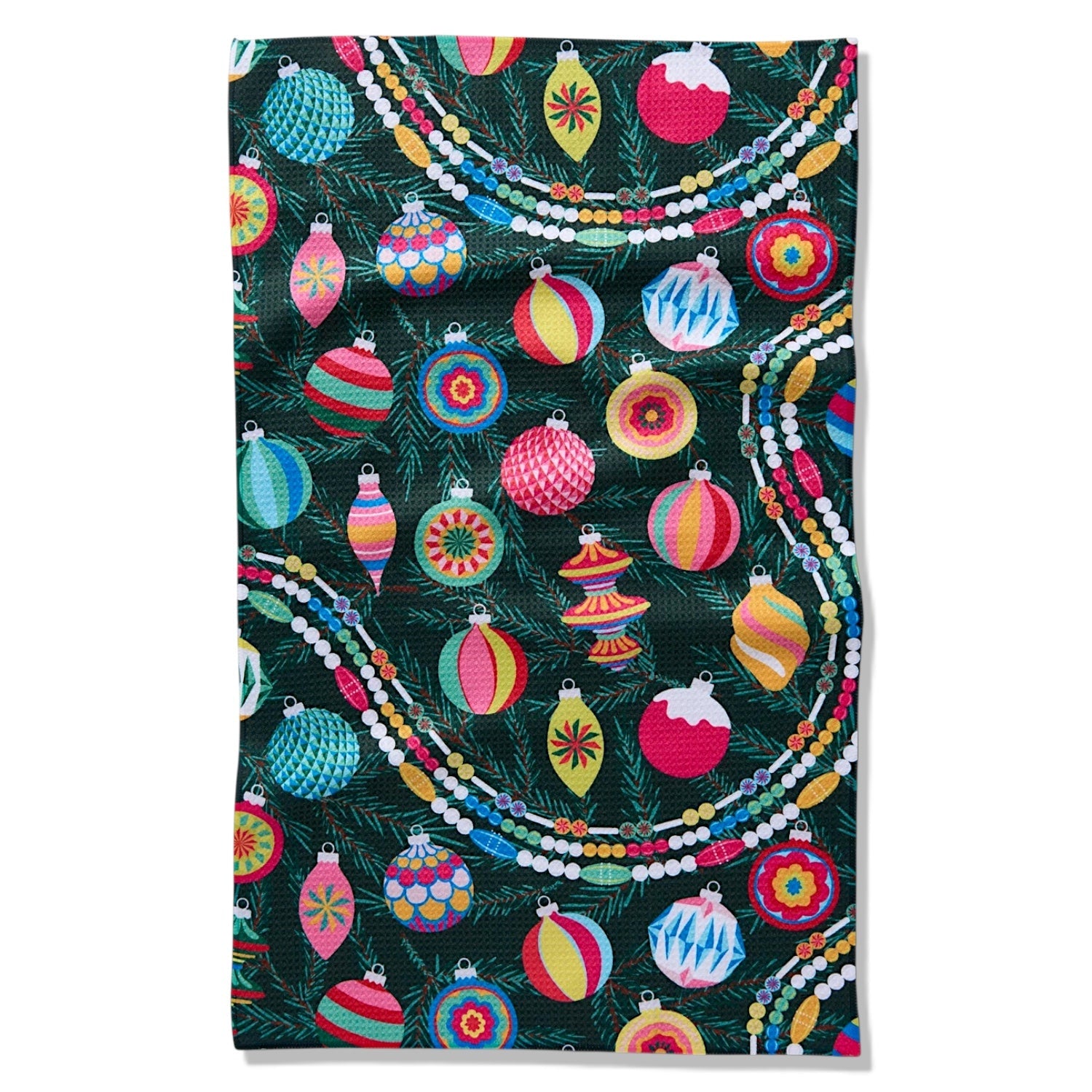 Shiny Ornaments Geometry Tea Towel
