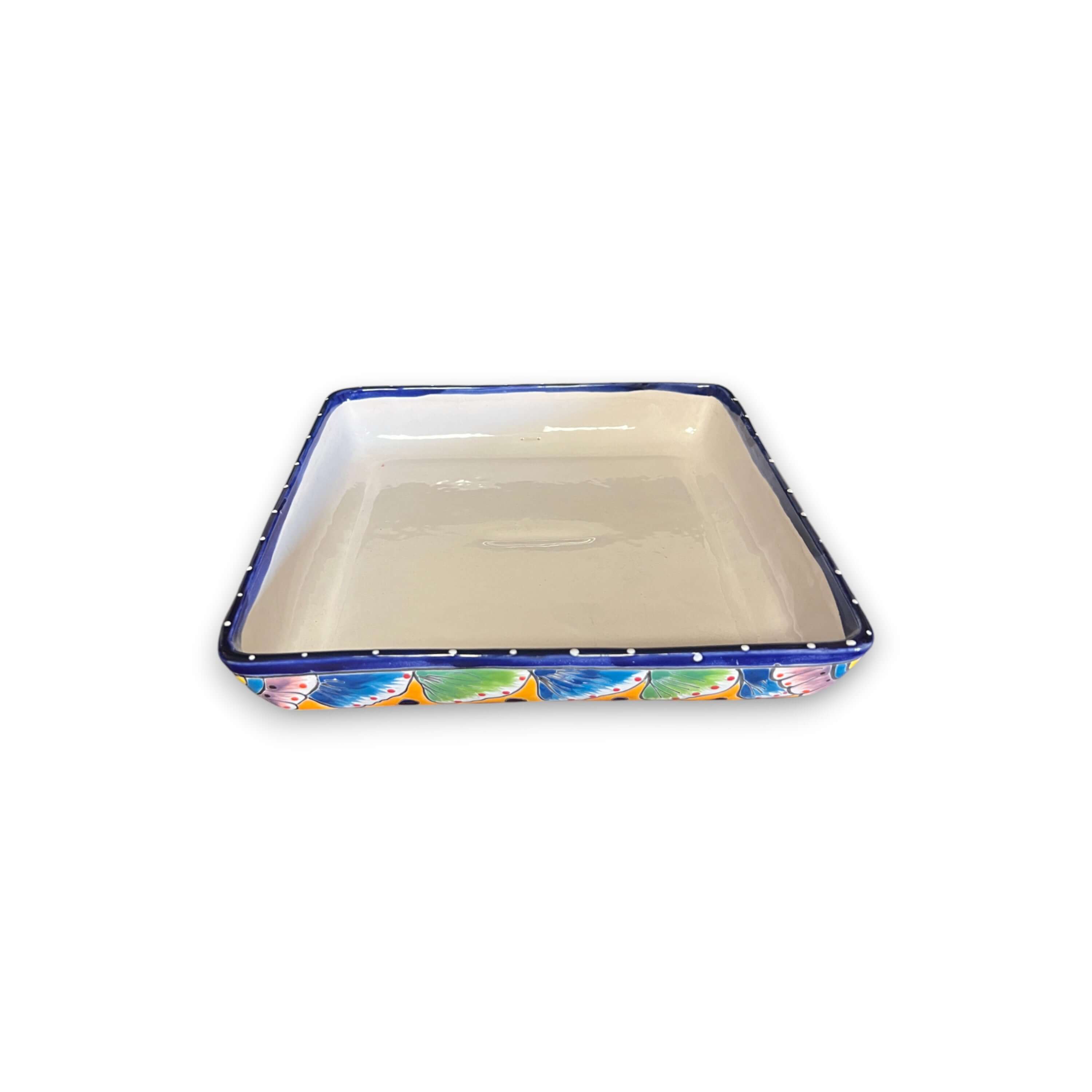 Square Talavera Appetizer Tray | Hand-Painted Mexican Serving Dish