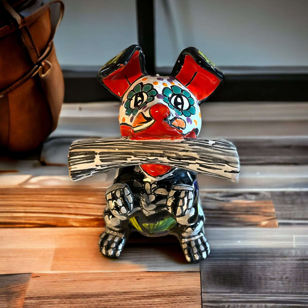 Talavera Day of the Dead Dog | Handmade Mexican Pottery Statue