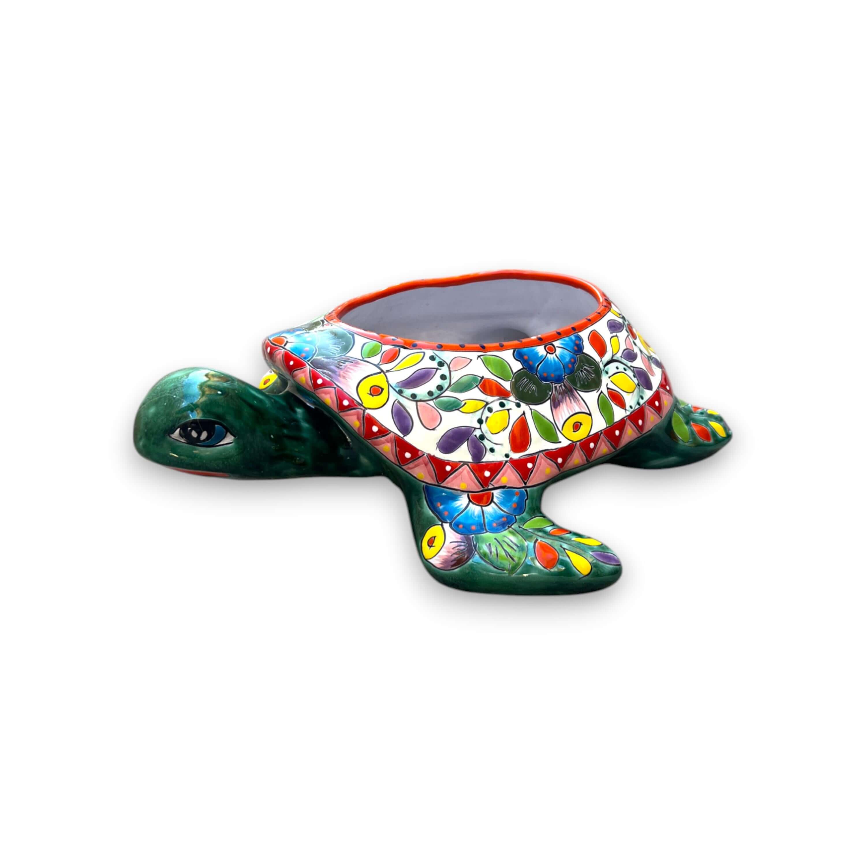 Talavera Sea Turtle Planter | Hand-Painted Mexican Ceramic Pot